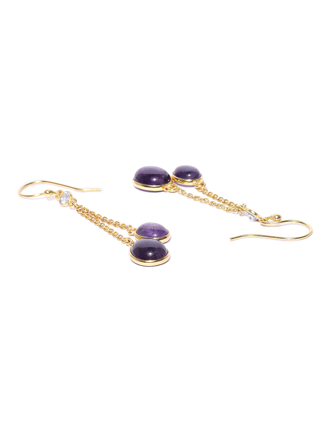 Blueberry gold plated chain drop earring