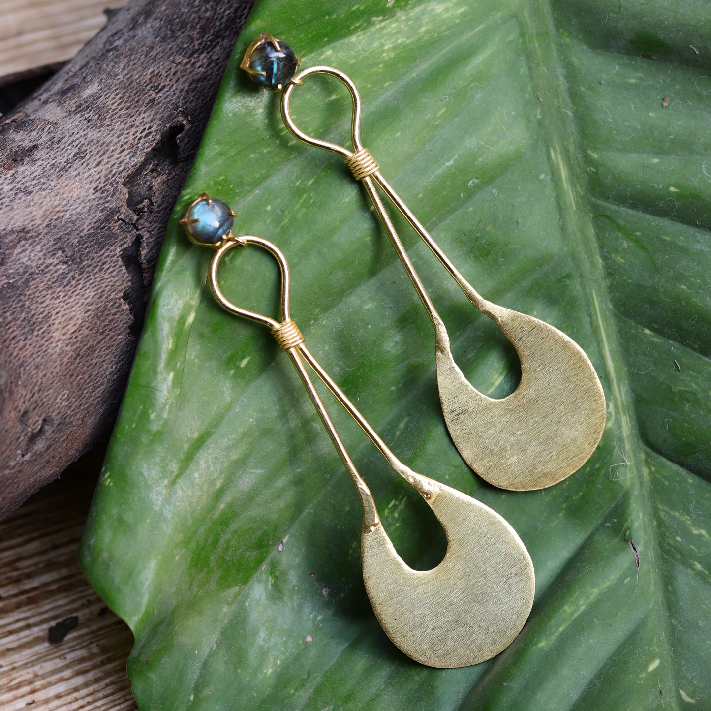 Blueberry gold plated drop earring
