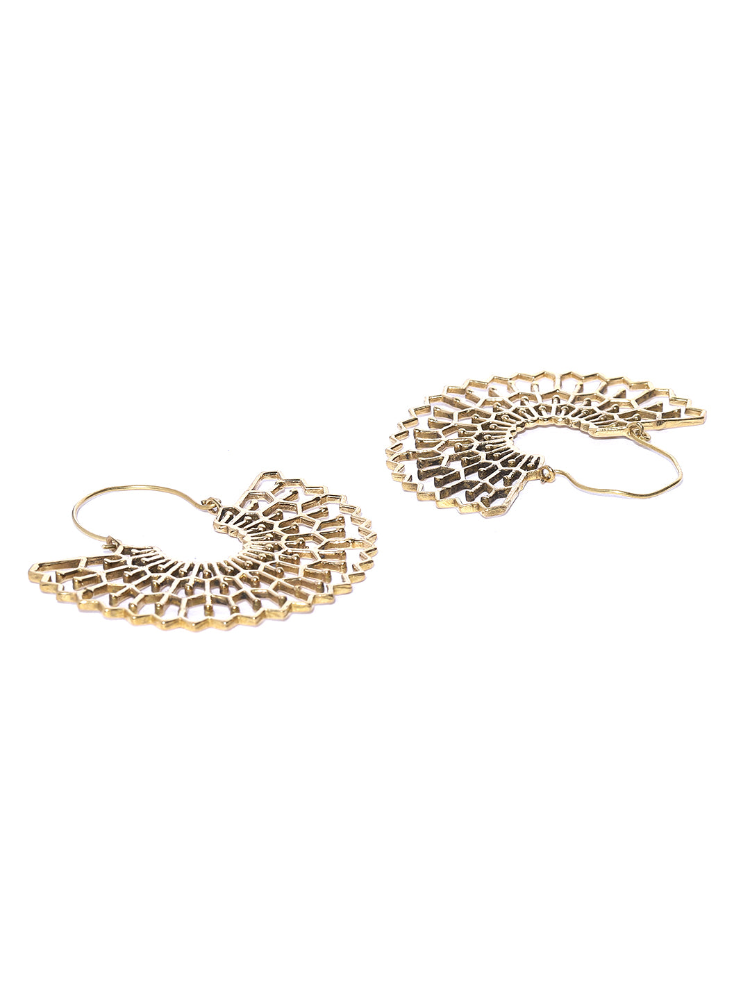 Blueberry gold plated cut off detailing drop earring