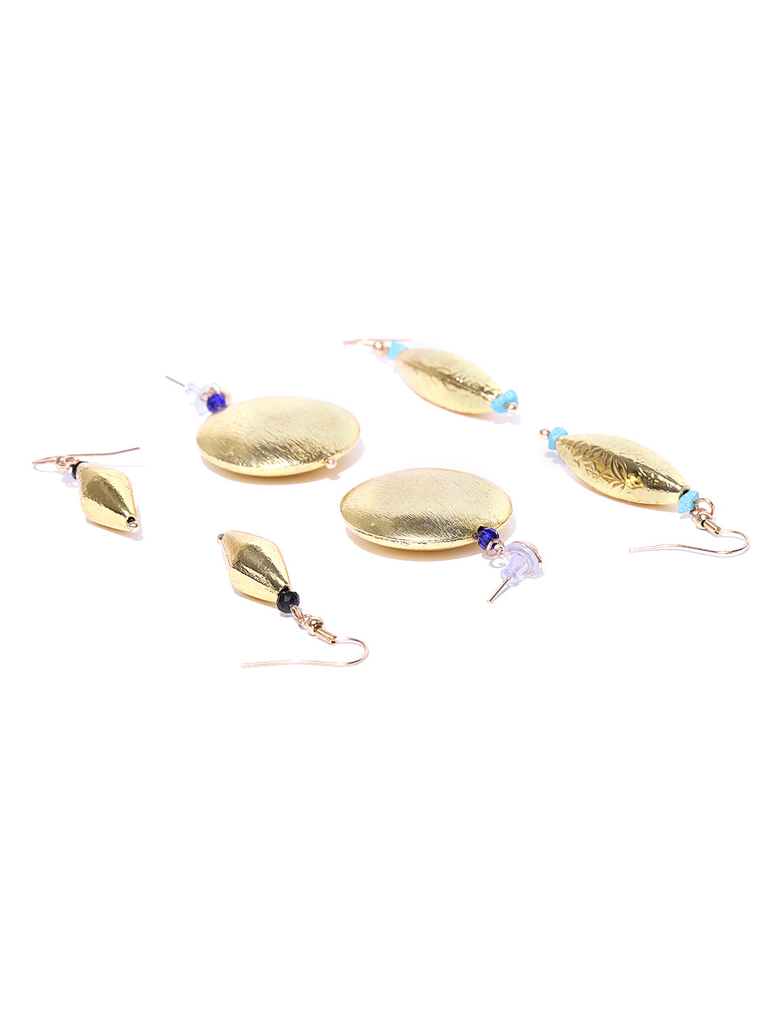 Blueberry set of 3 gold plated drop earring