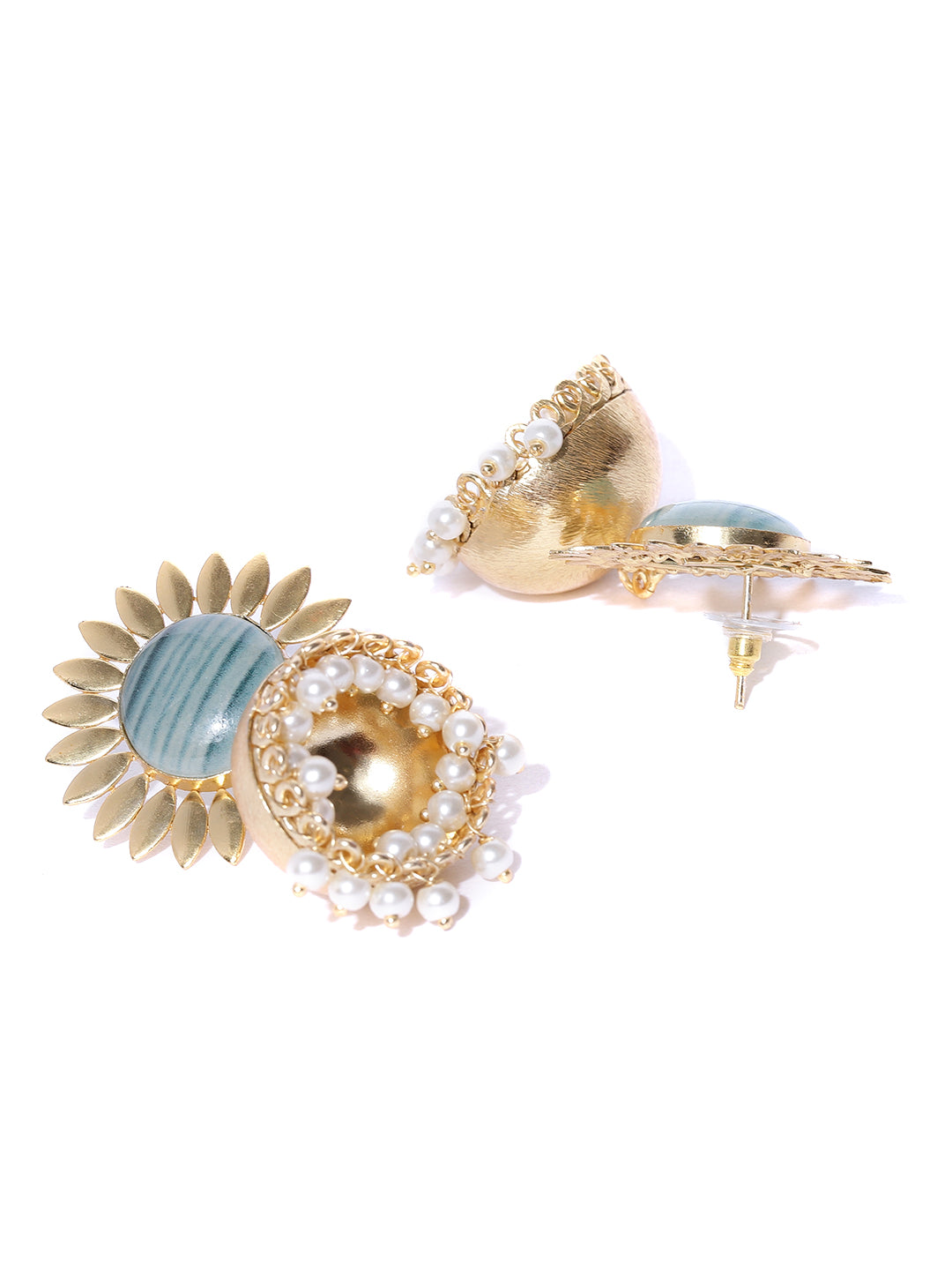 Blueberry gold plated jhumka drop earring