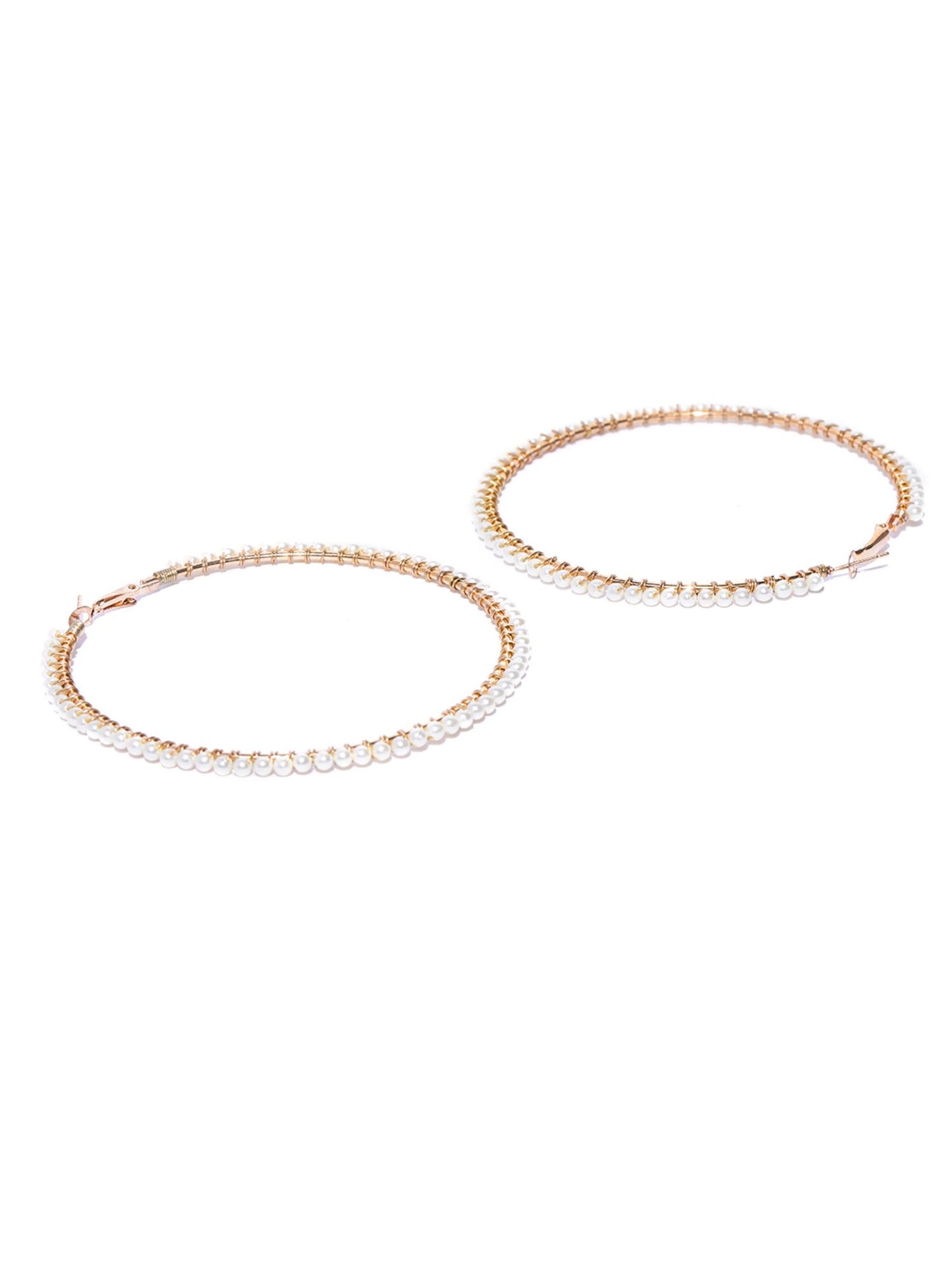 Blueberry white beads detailing hoop earring