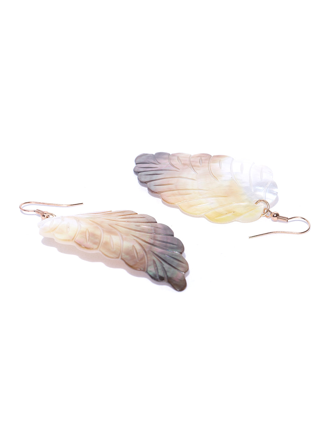 Blueberry feather shape drop earring