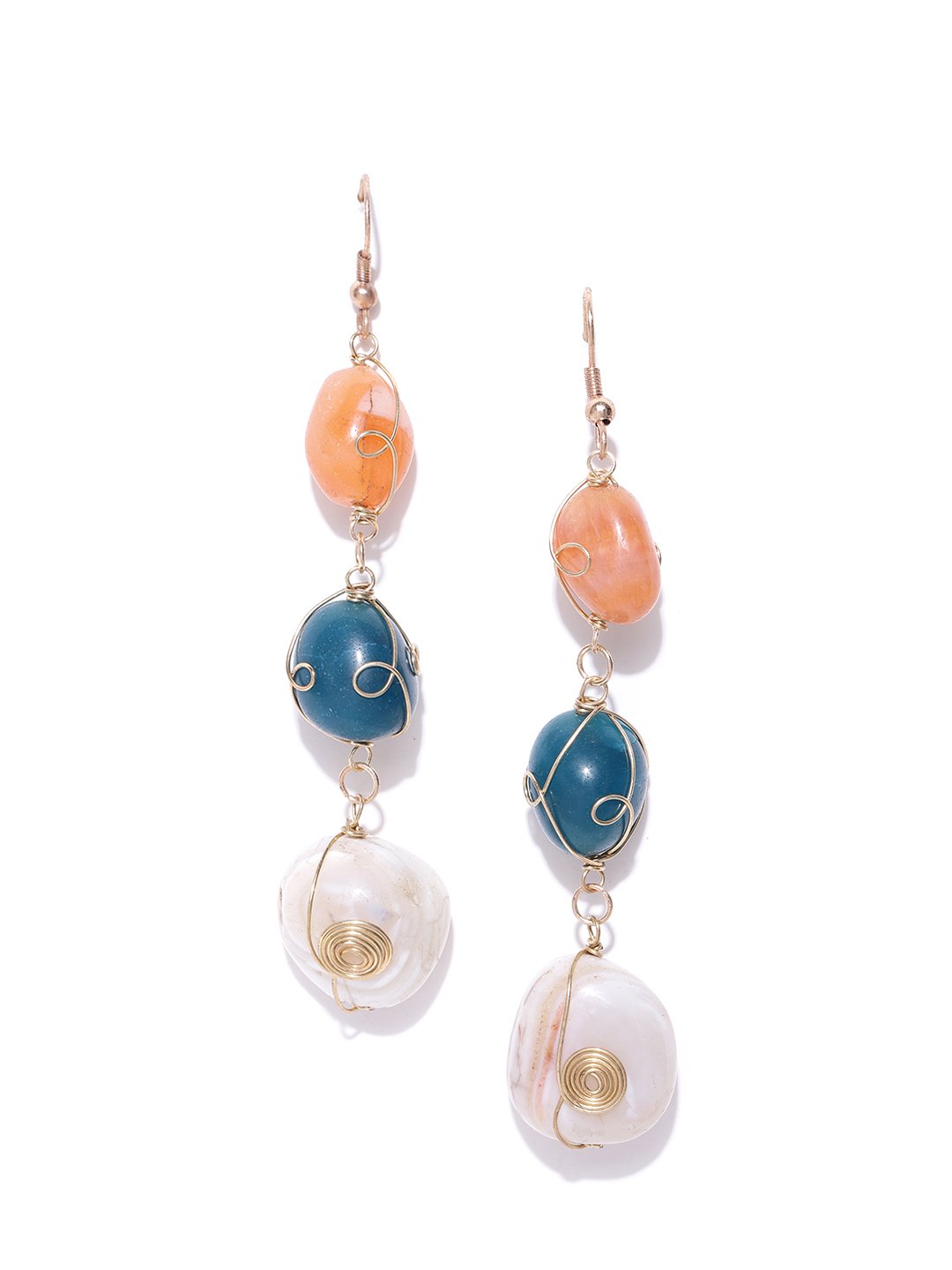 Blueberry multi colour stone drop earring