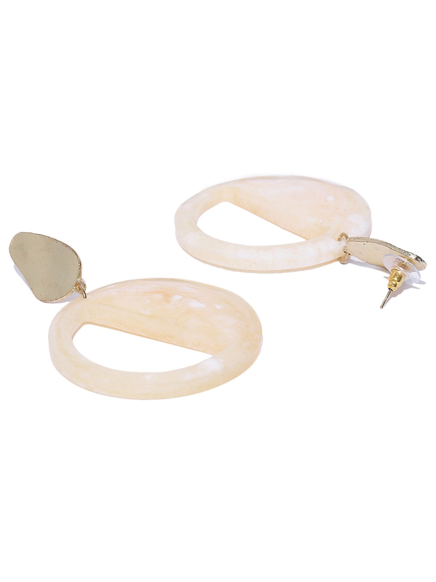 Blueberry off white circular drop earring