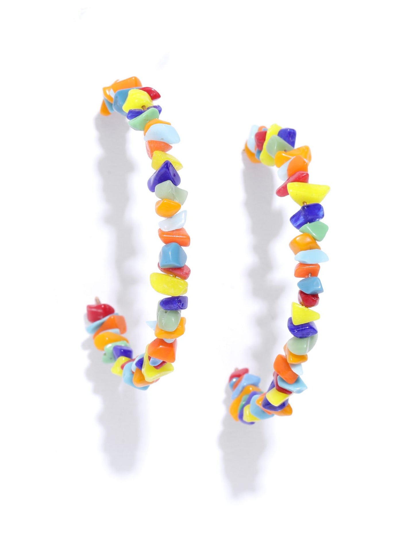 Blueberry multi color beads hoop earring