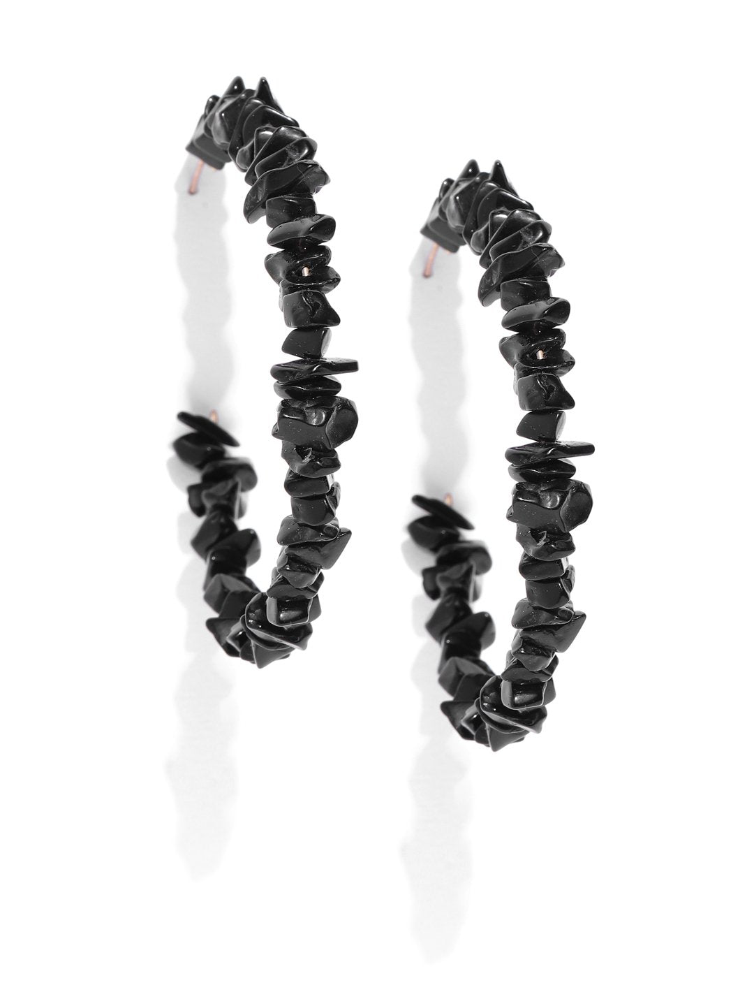 Blueberry black colour beads hoop earring