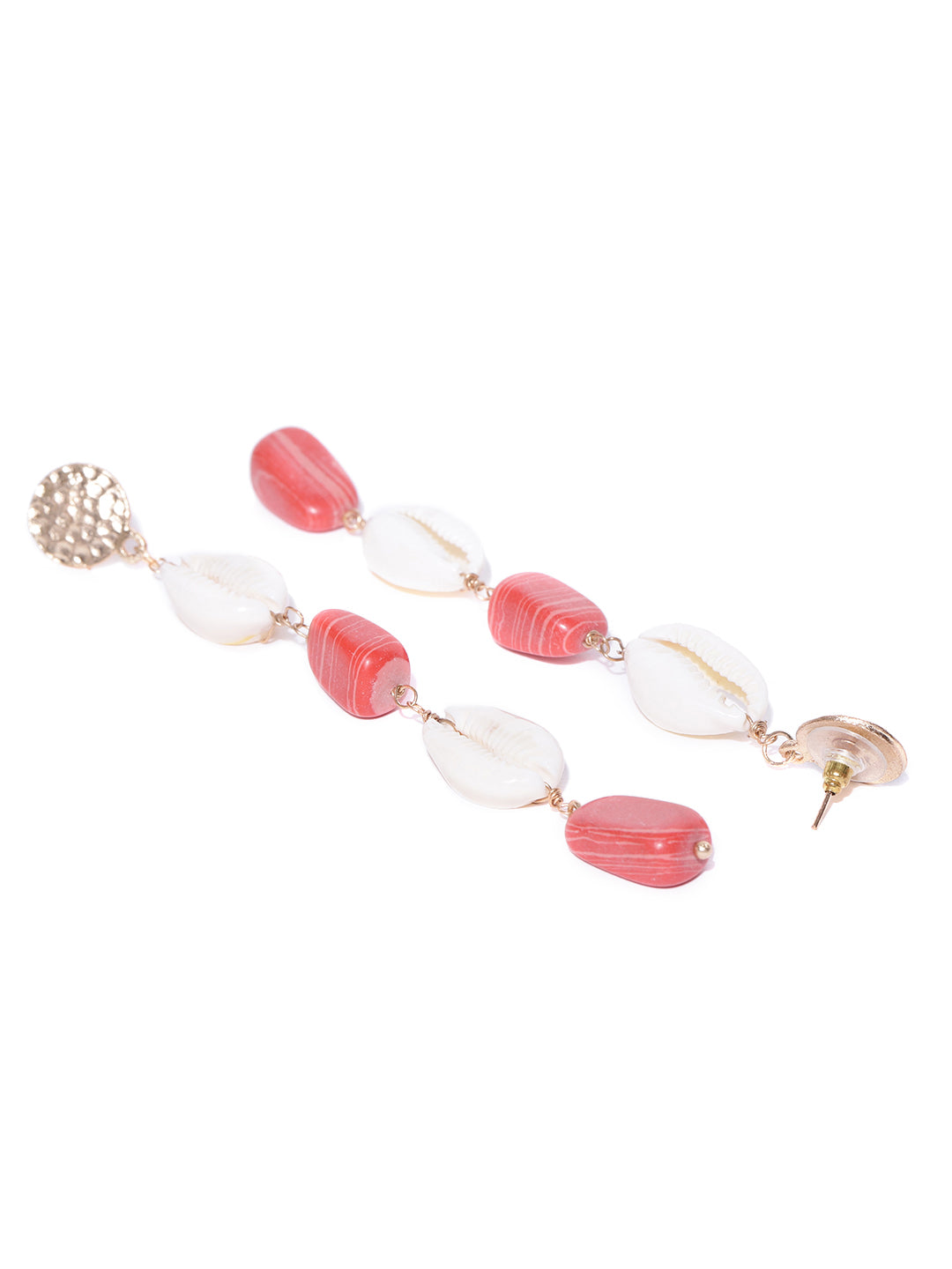 Blueberry multi stone and shell detailing drop earring