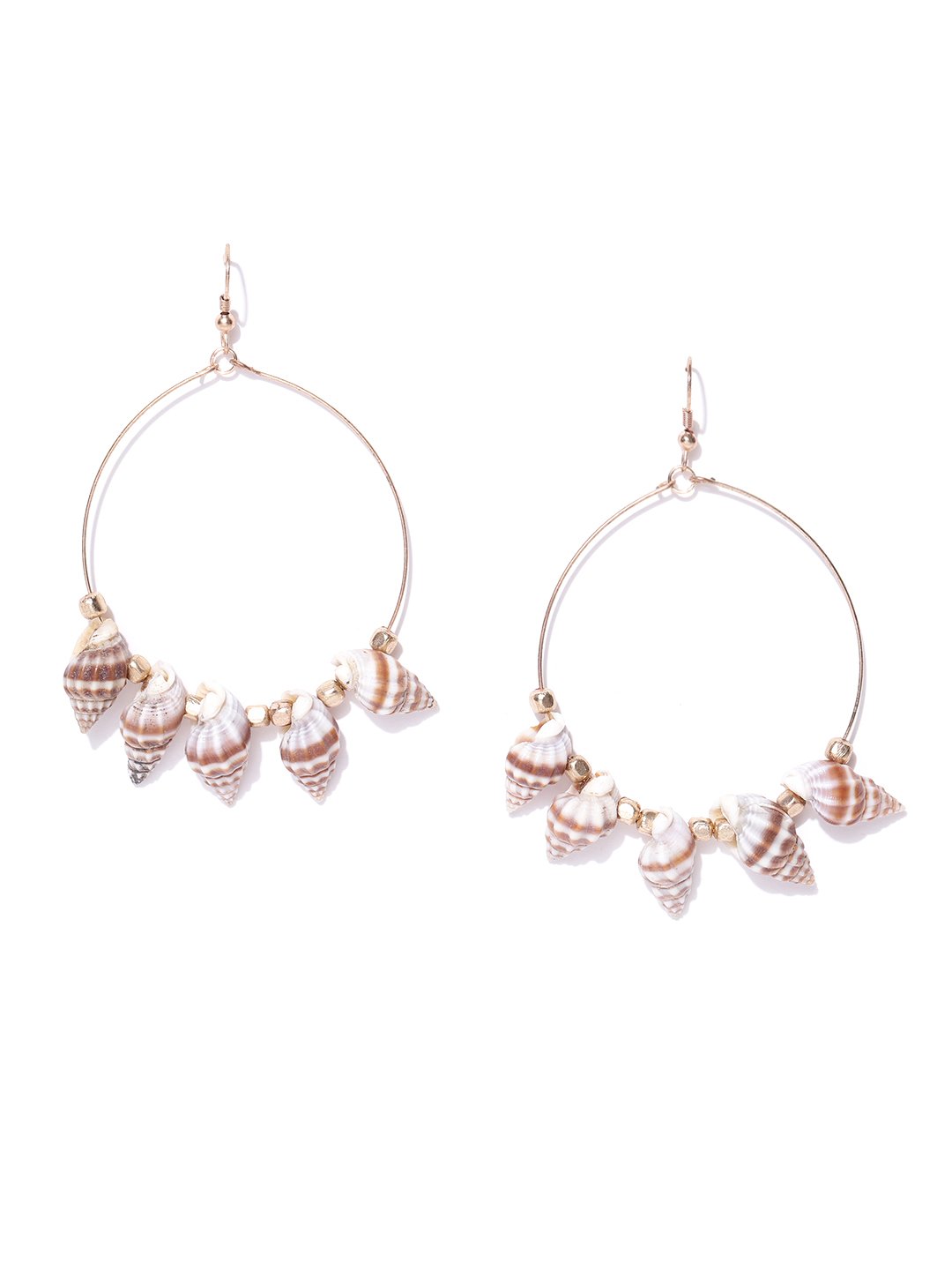Blueberry multi plated shell detailing hoop earring
