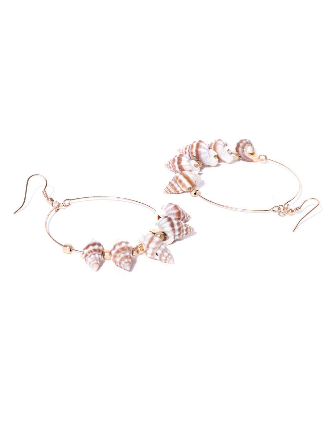 Blueberry multi plated shell detailing hoop earring