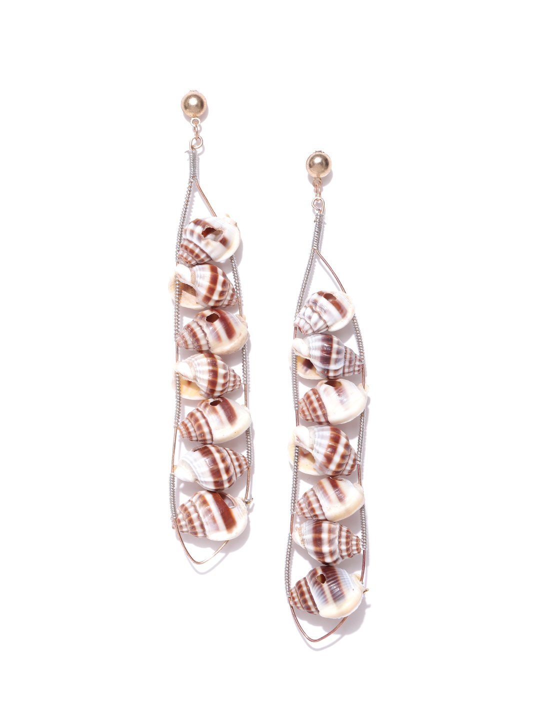 Blueberry multi color shell detailing drop earring