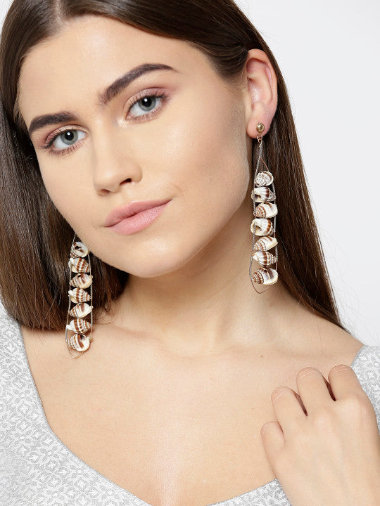 Blueberry multi color shell detailing drop earring