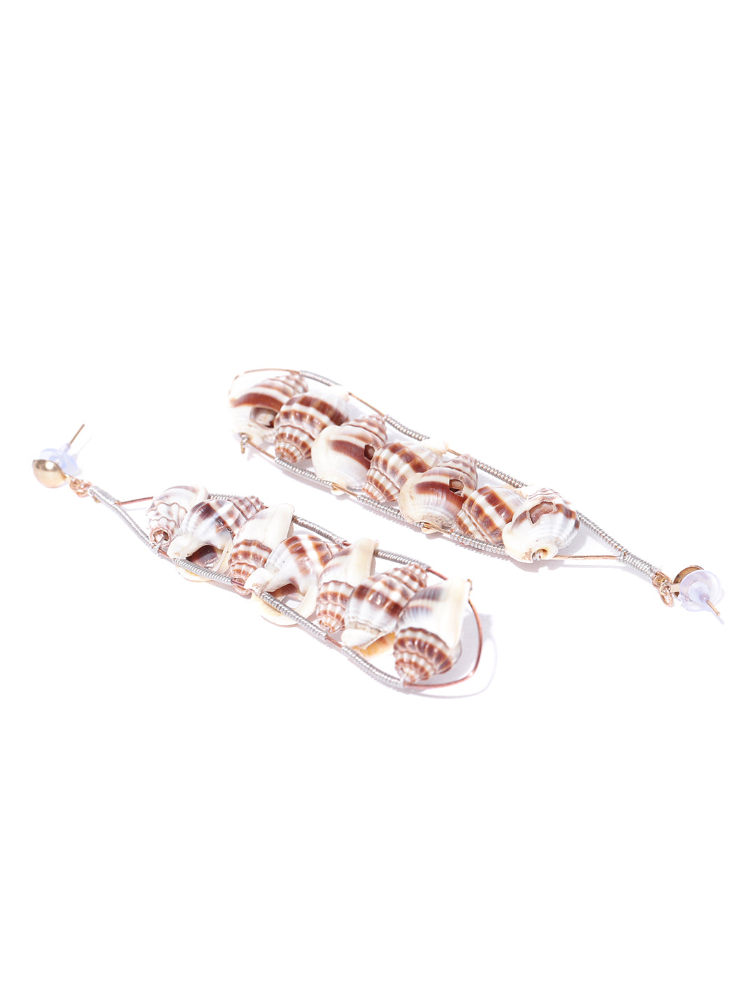 Blueberry multi color shell detailing drop earring