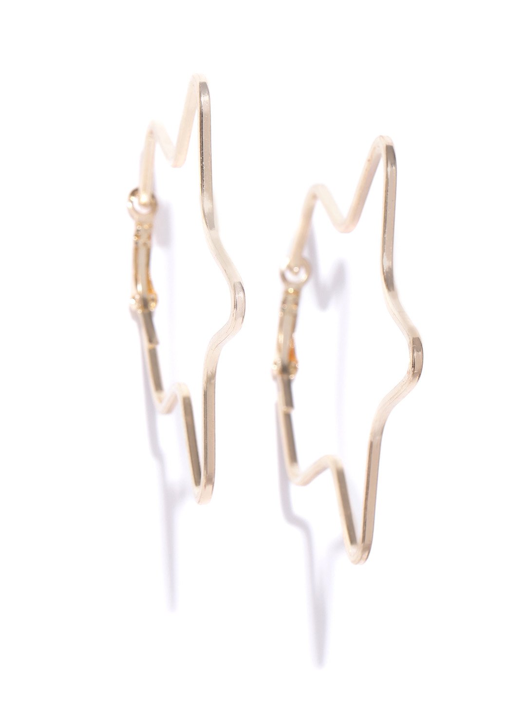 Blueberry gold plated zik zak shape hoop earring