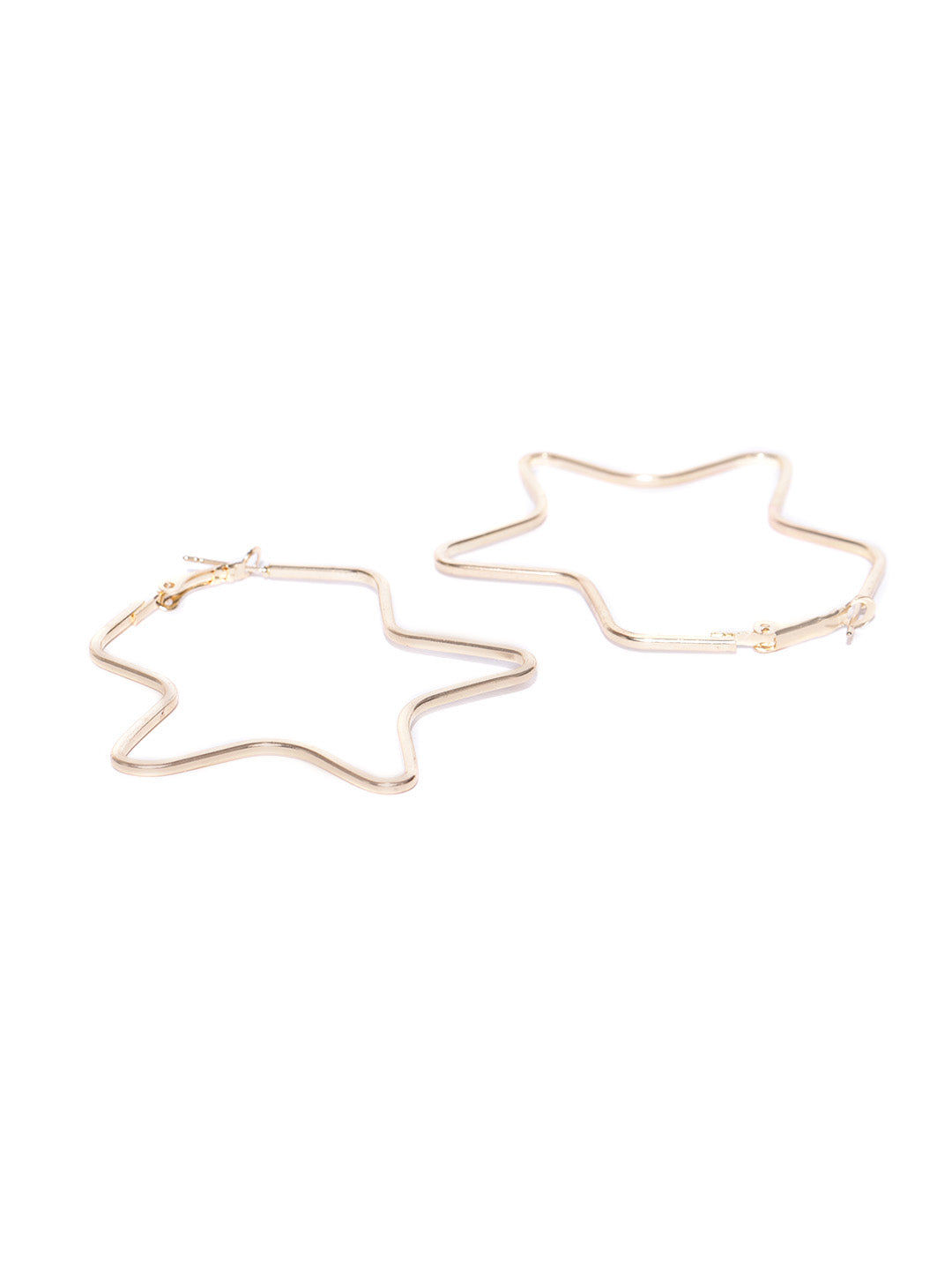 Blueberry gold plated zik zak shape hoop earring