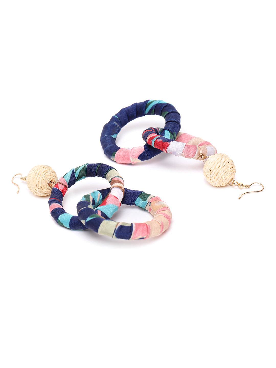 Blueberry multi interlock circular drop earring