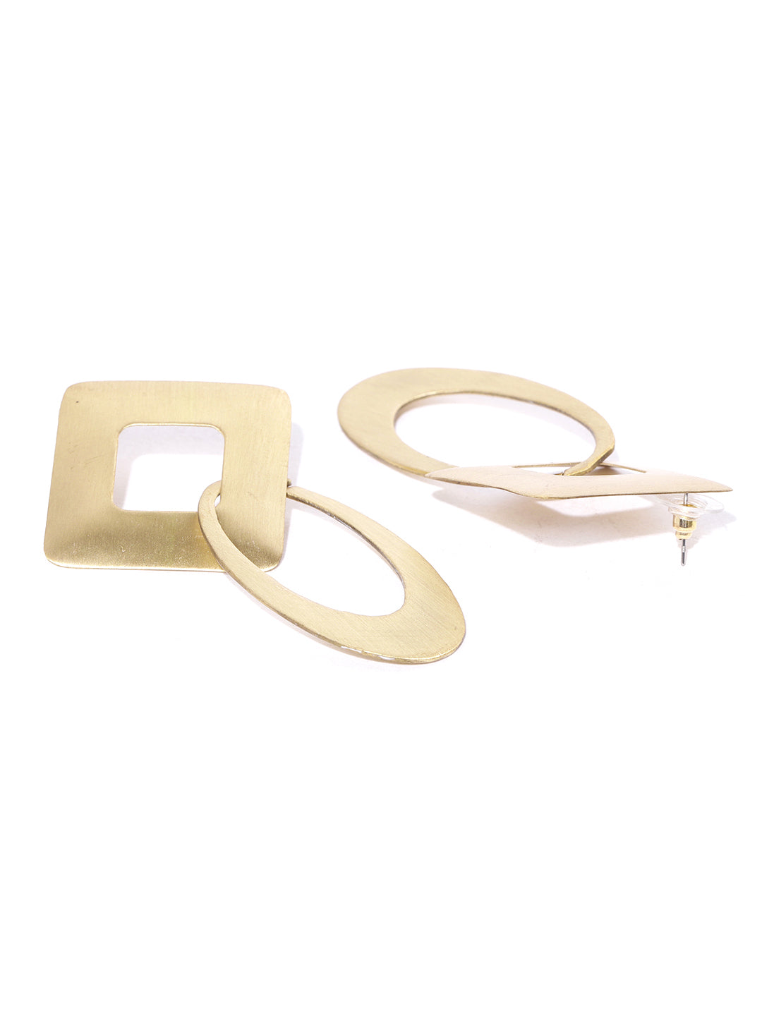 Blueebrry gold plated circular drop earring