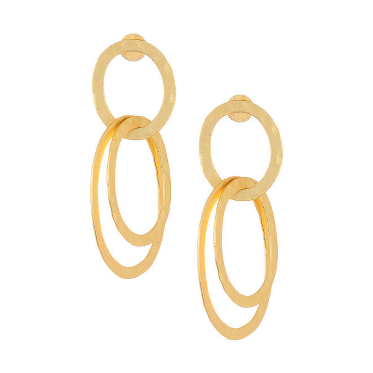 Blueberry Gold plated brass circular shape drop earring