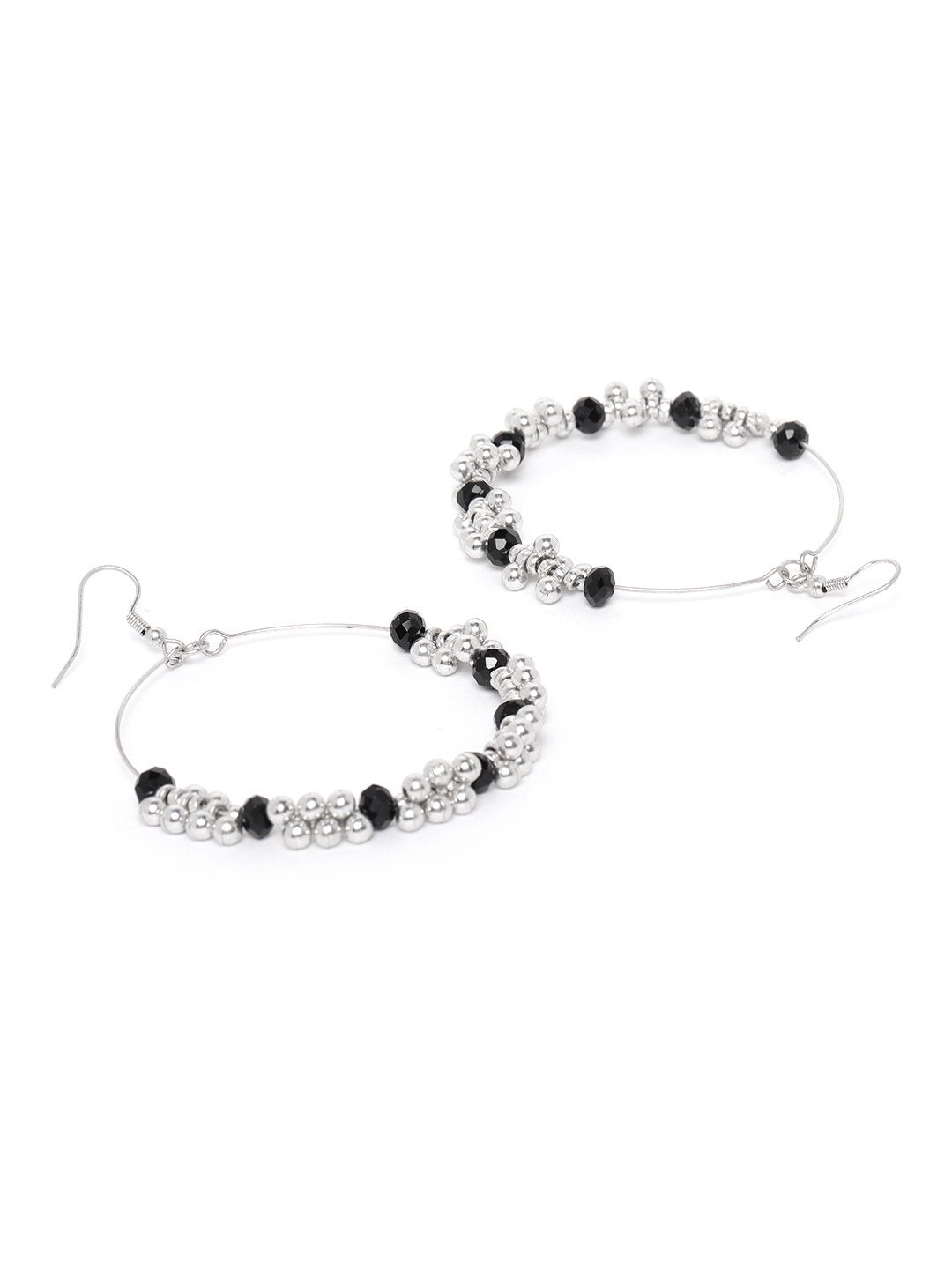 Blueberry silver beaded detailing drop earring