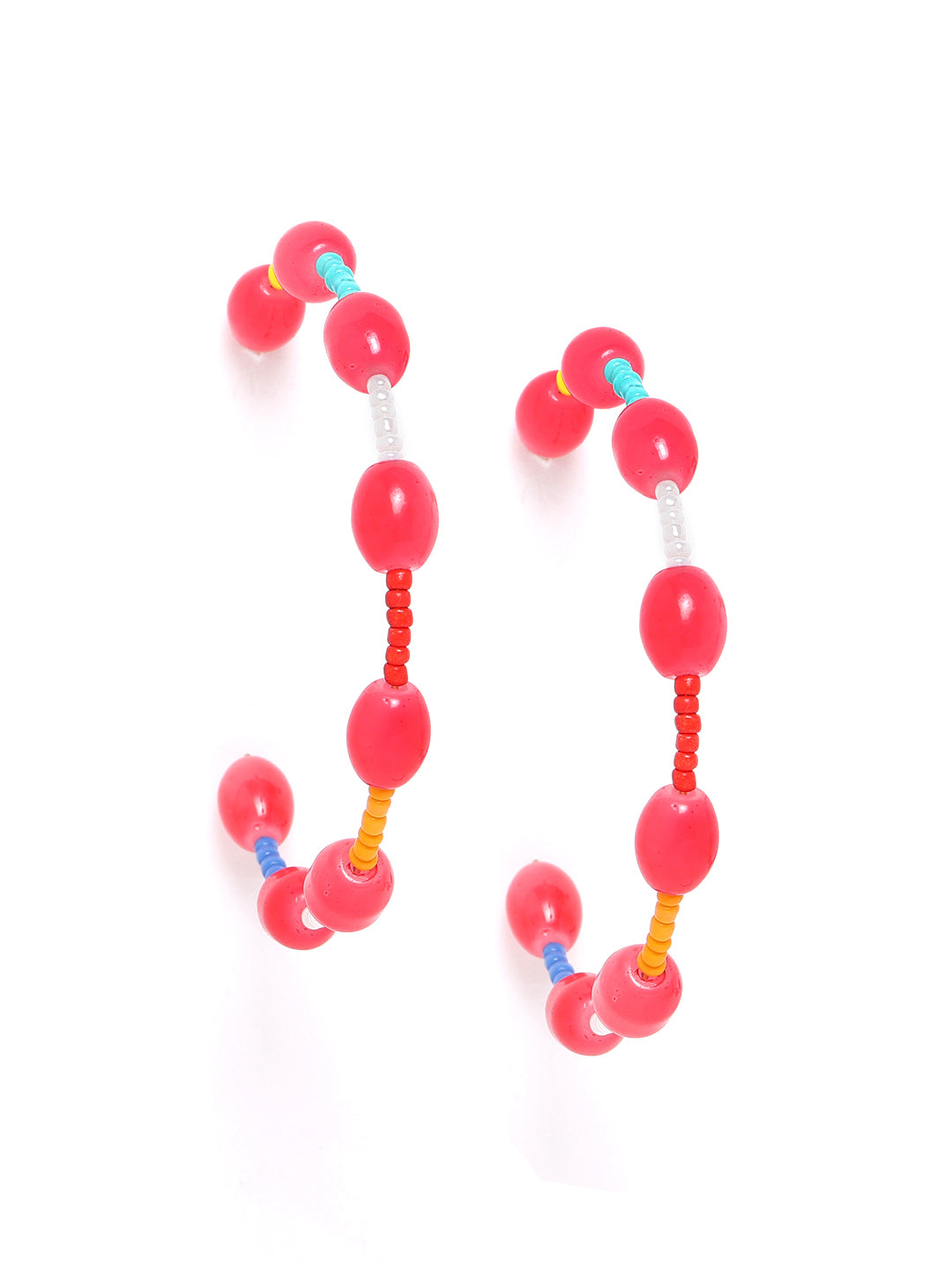 Blueberry multi colour beaded detailing hoop earring