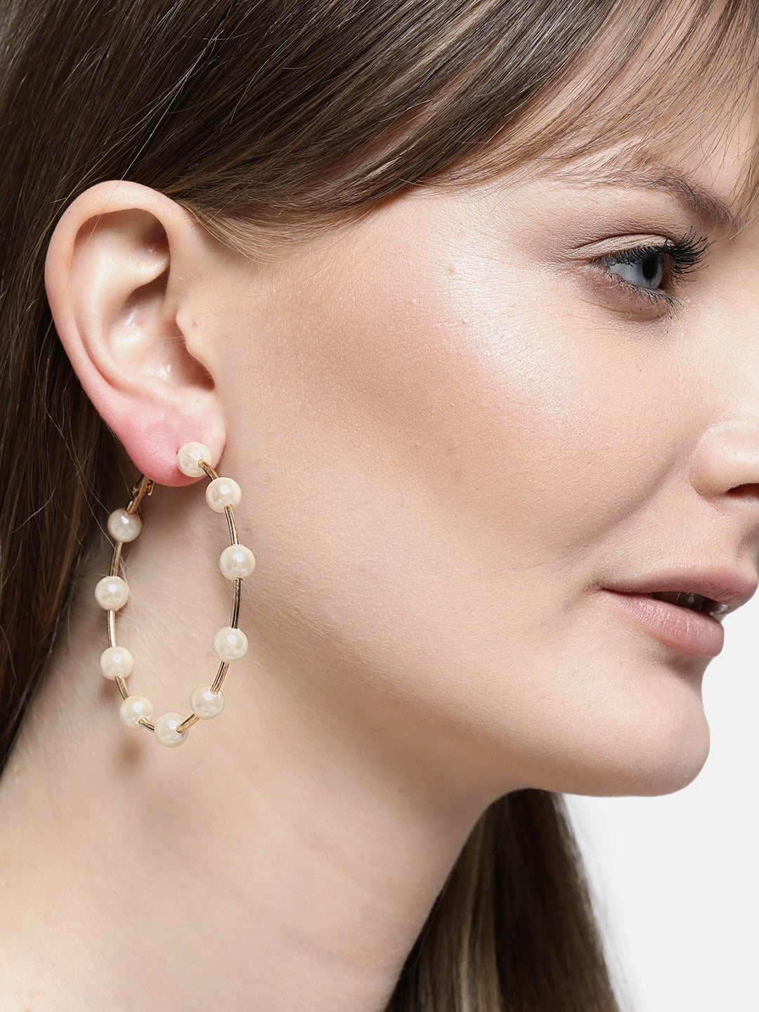 Blueberry pearl detailing hoop earring
