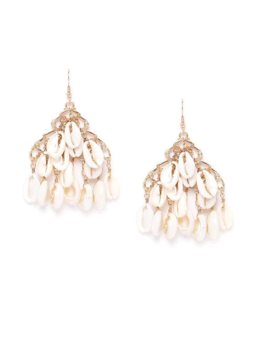 Blueberry white shell detailing drop earring