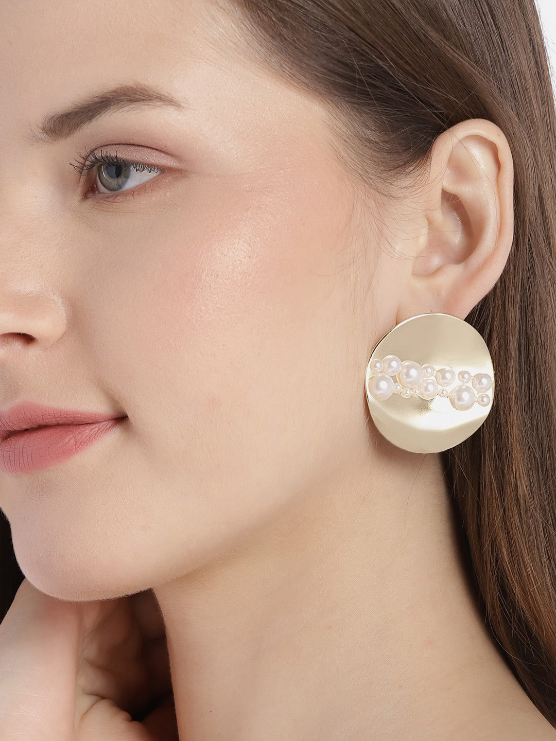 Blueberry Gold pearl detailing drop earing