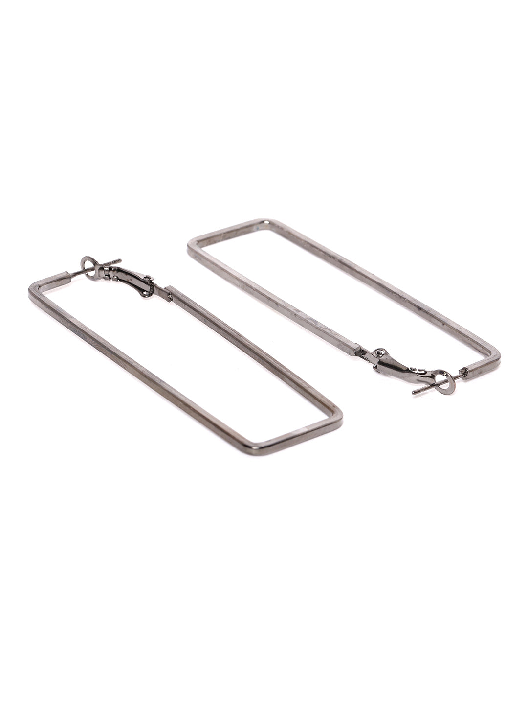 Blueberry Metallic square shape hoop earring