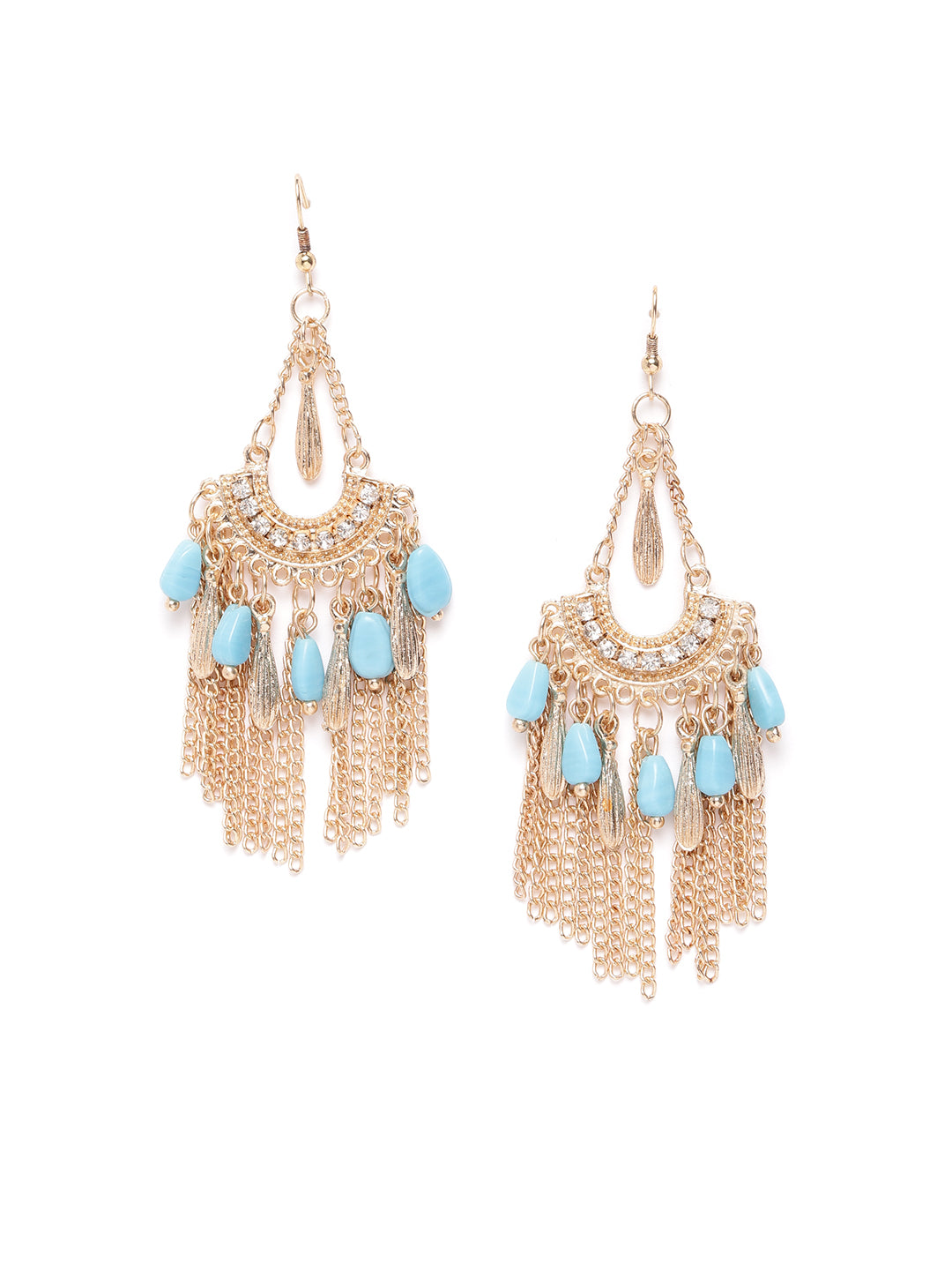 Blueberry gold plated chain drop earring