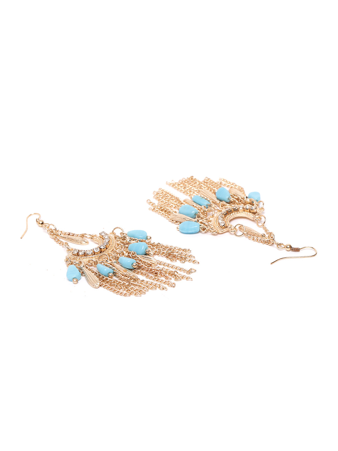 Blueberry gold plated chain drop earring