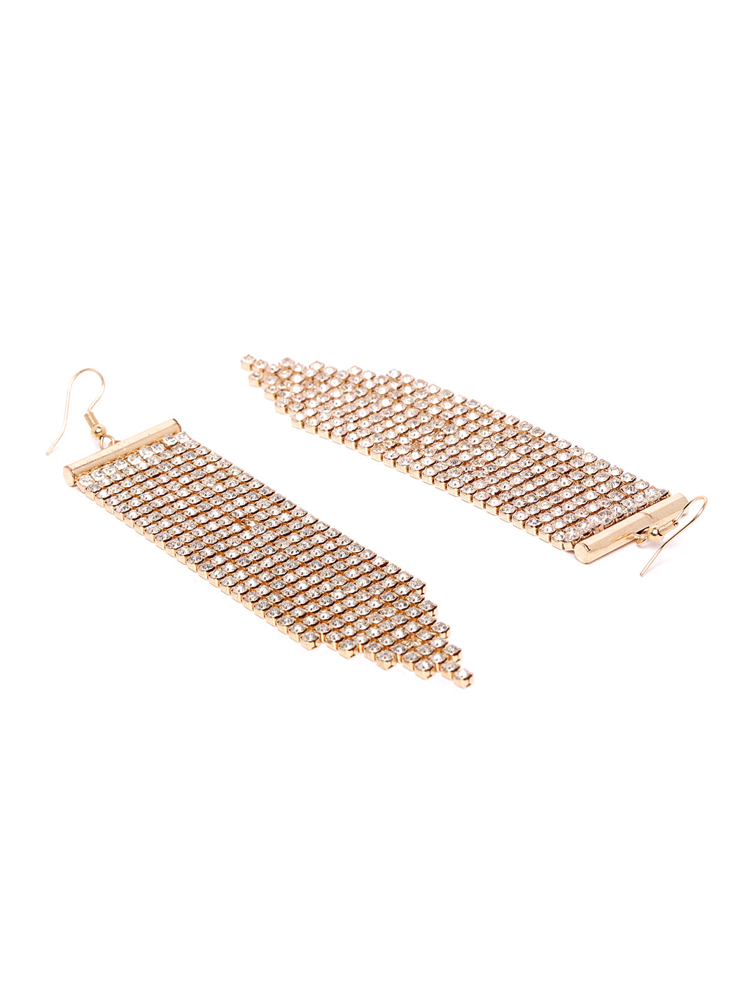Blueberry crystal diamond emebllished gold plated drop earring