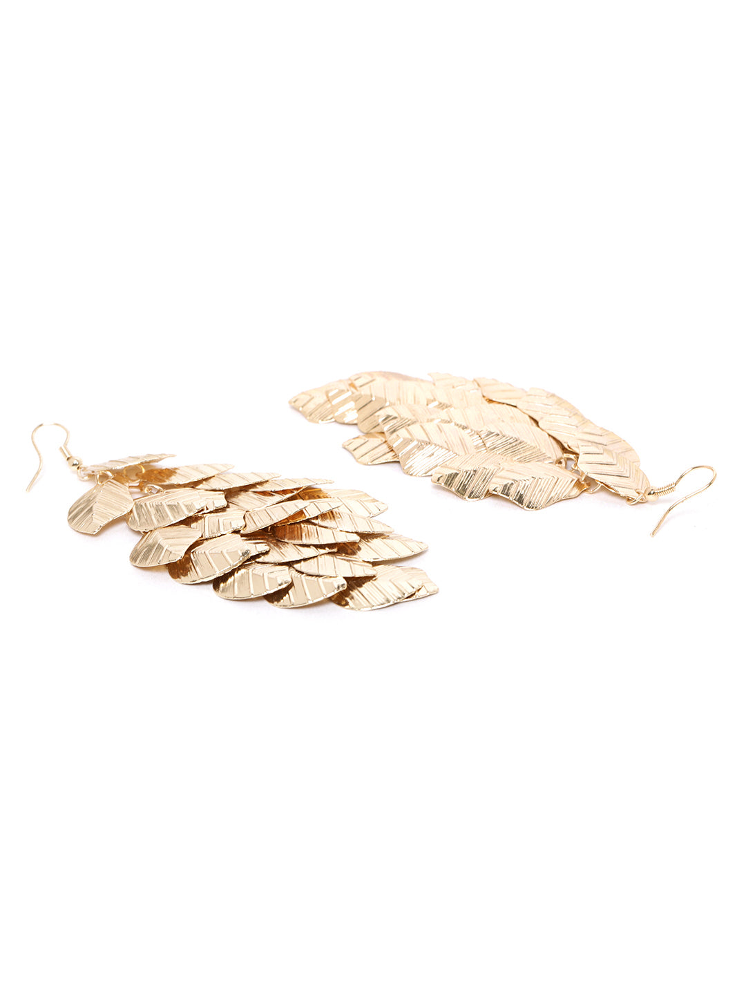 Blueberry gold plated leaf drop earring