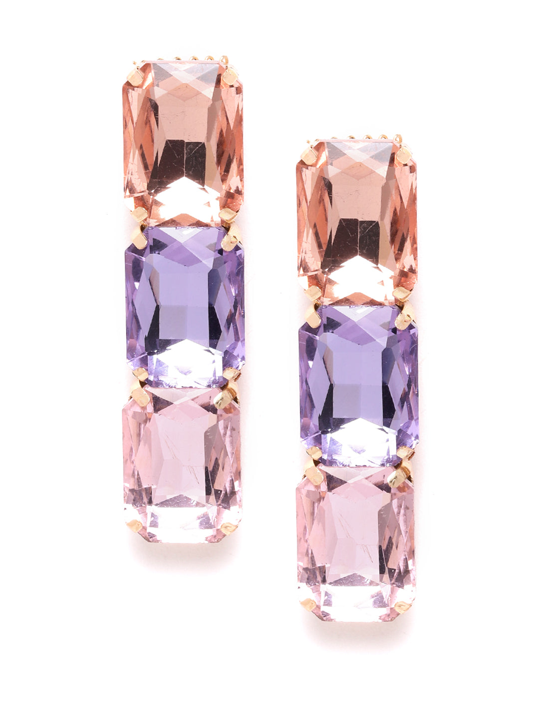 Blueberry multi crytal diamond stone embellished drop earring