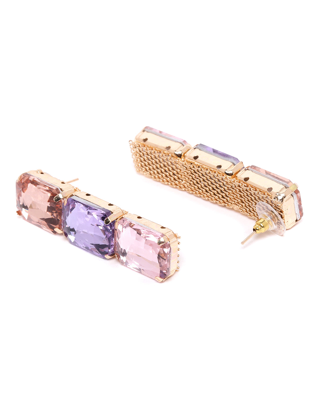 Blueberry multi crytal diamond stone embellished drop earring