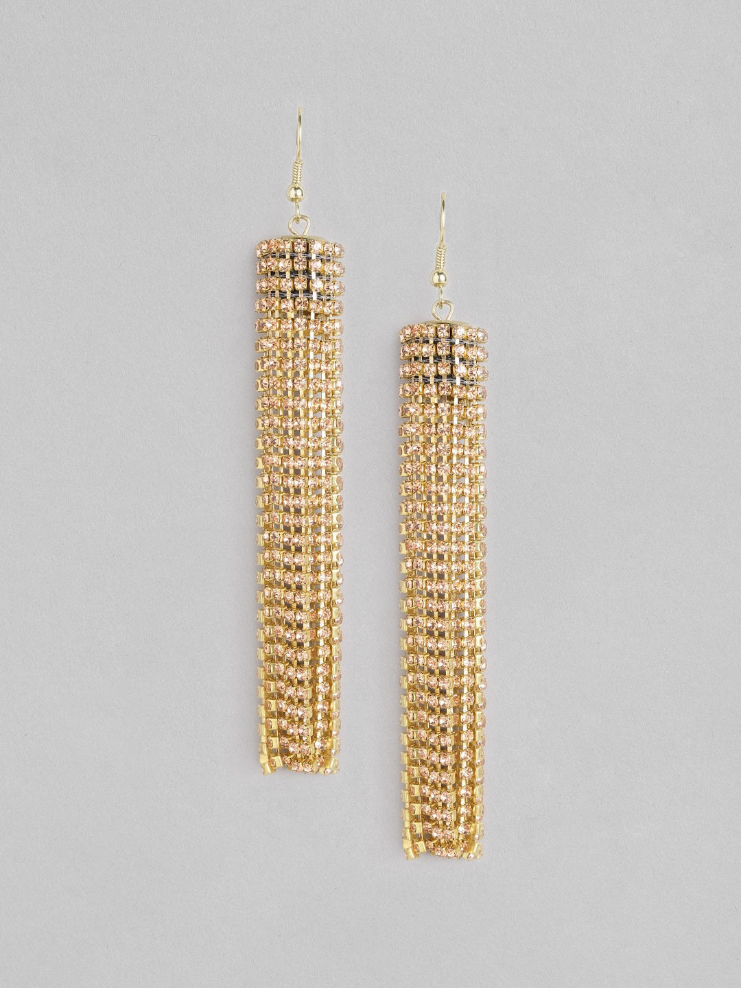 Blueberry peach crystal stone embellished drop earring