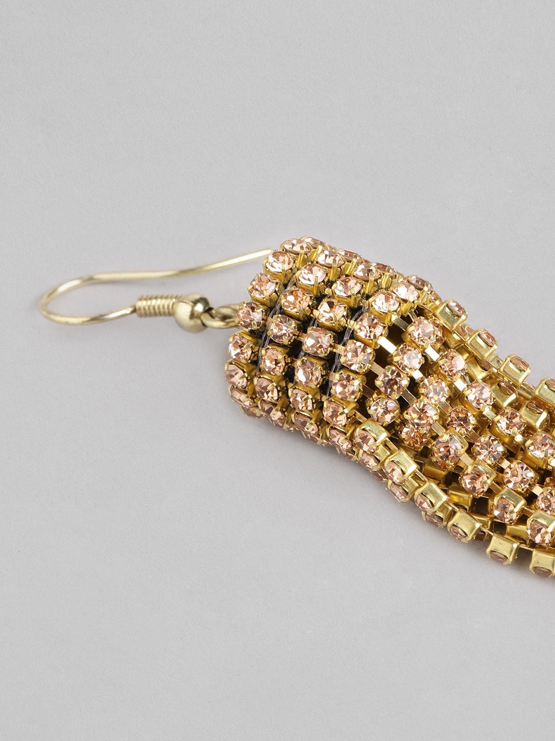 Blueberry peach crystal stone embellished drop earring