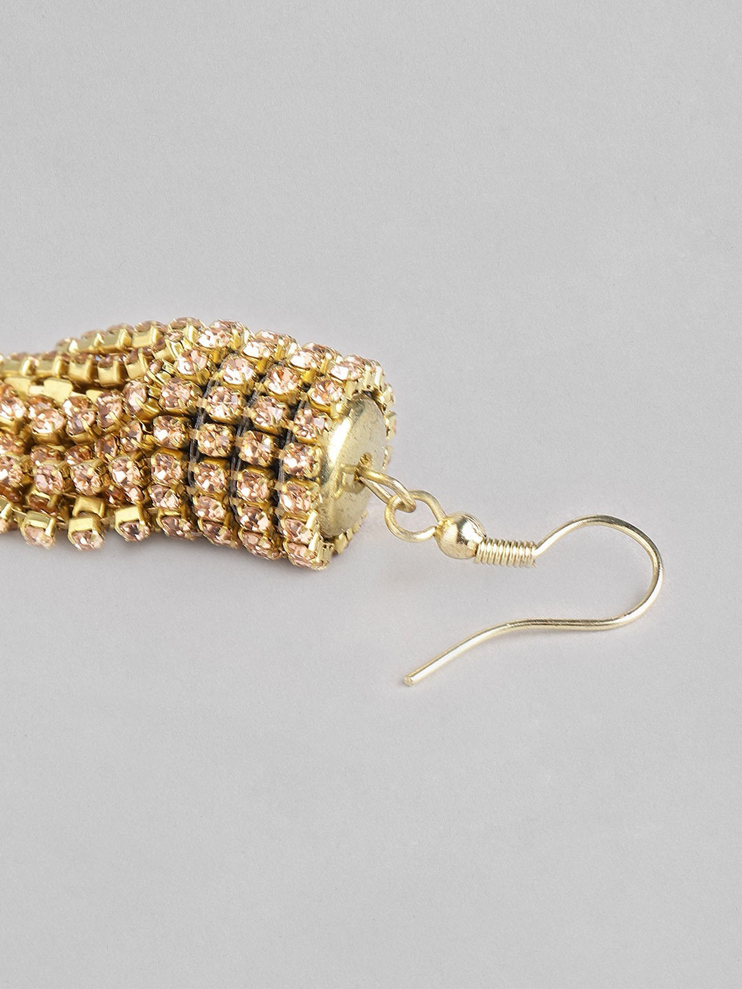 Blueberry peach crystal stone embellished drop earring