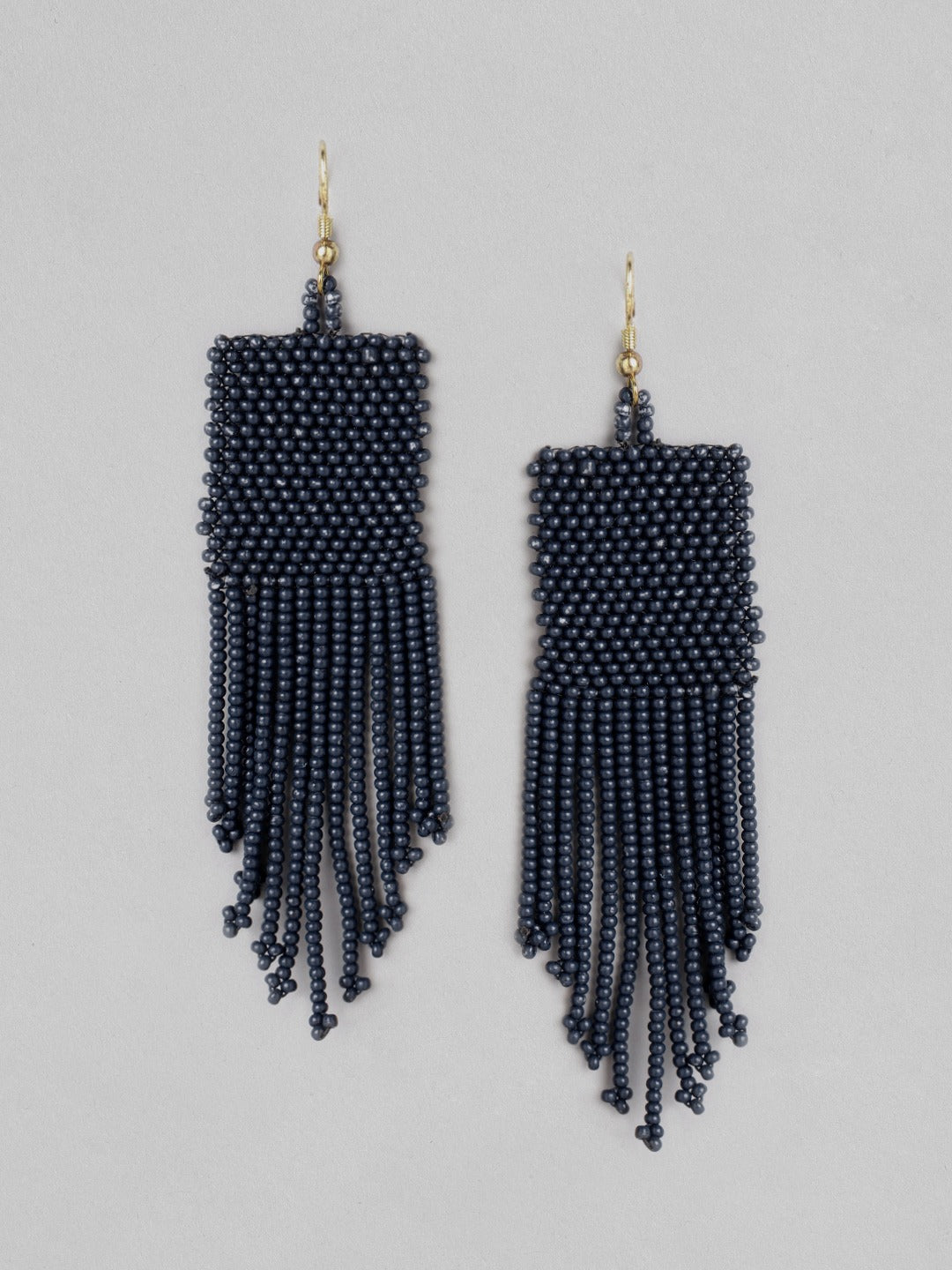 Blueberry navy blue beaded drop earring