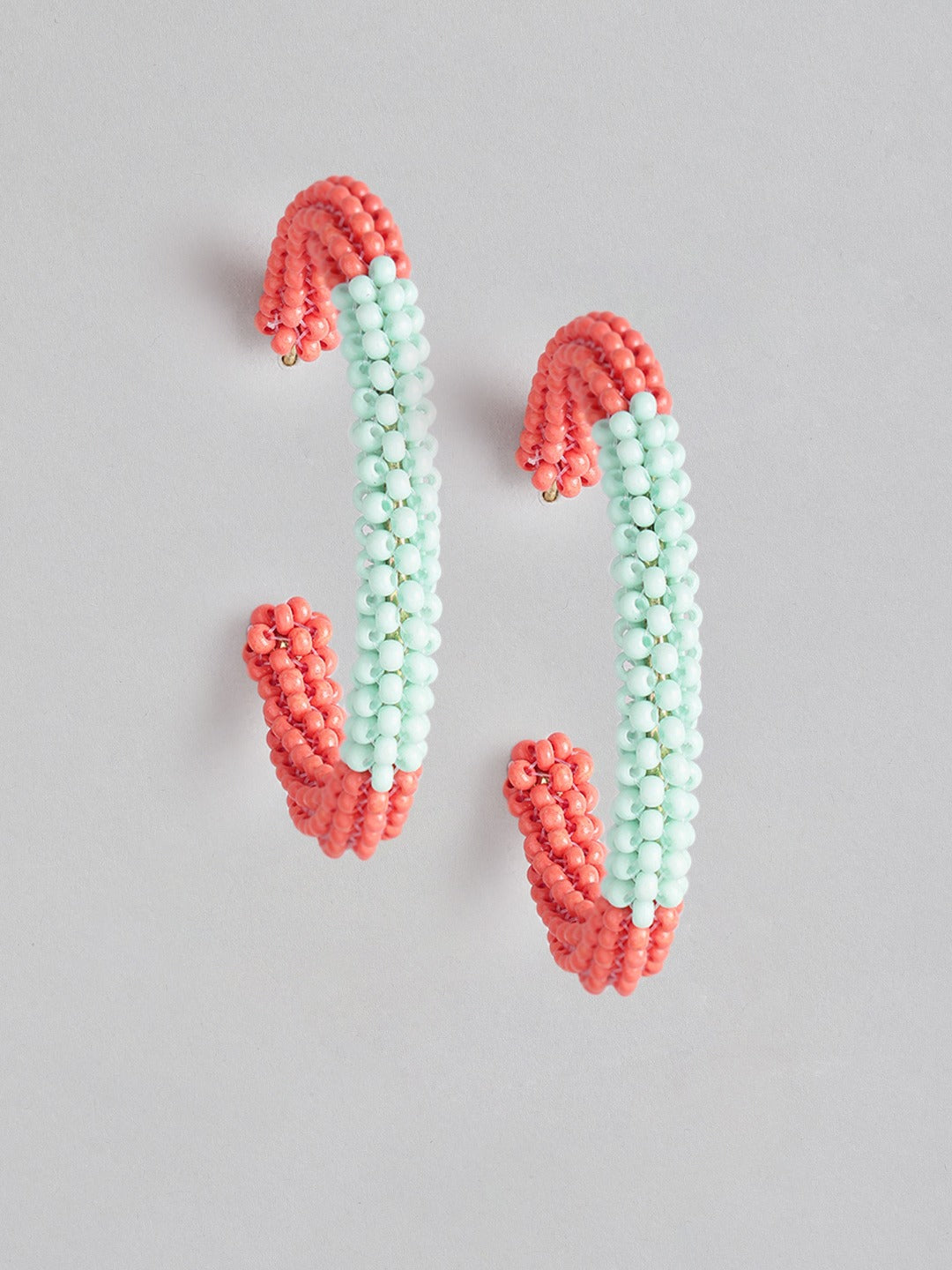Blueberry multi beaded hoop earring