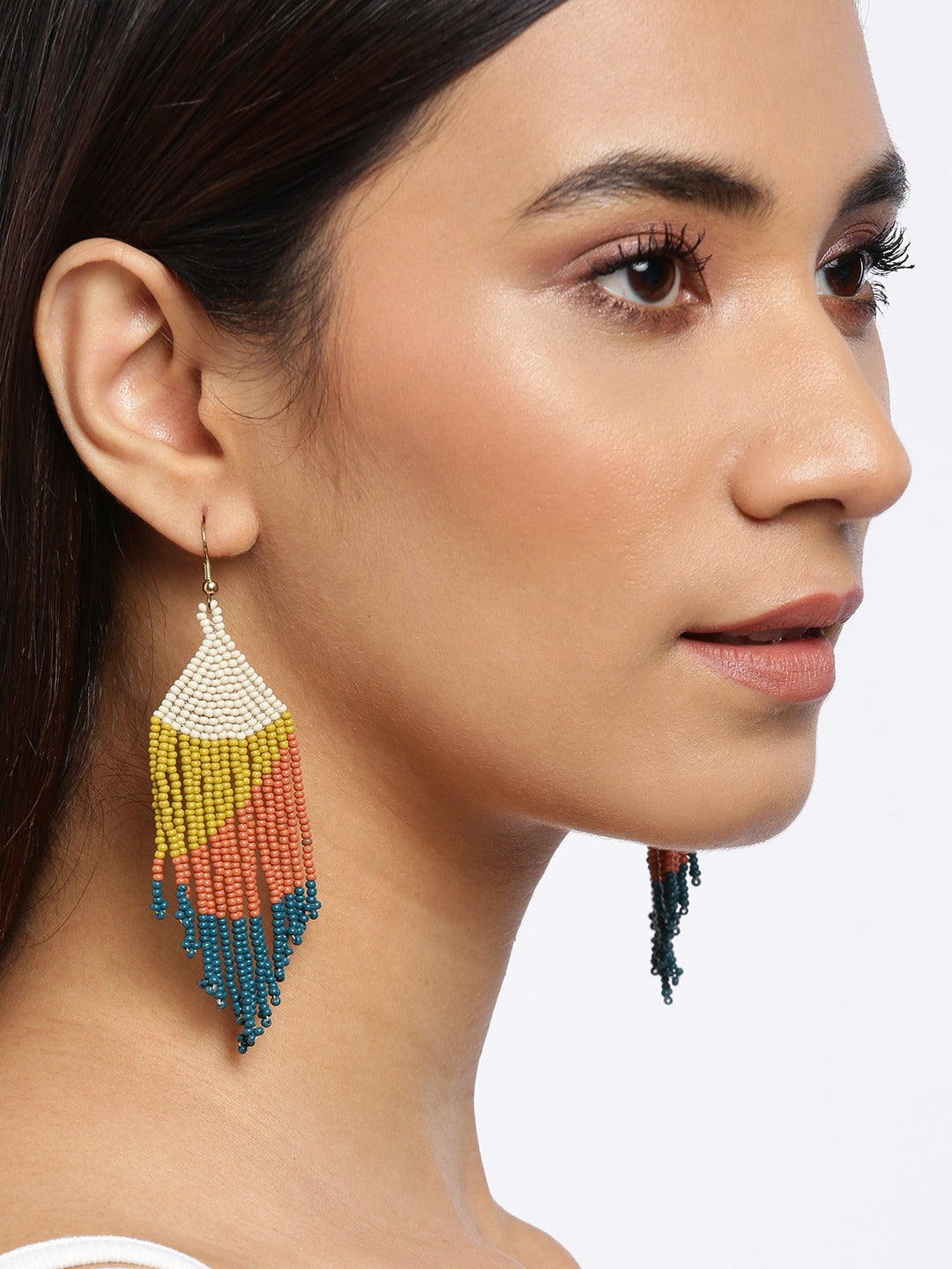 Blueberry multi beaded drop earring