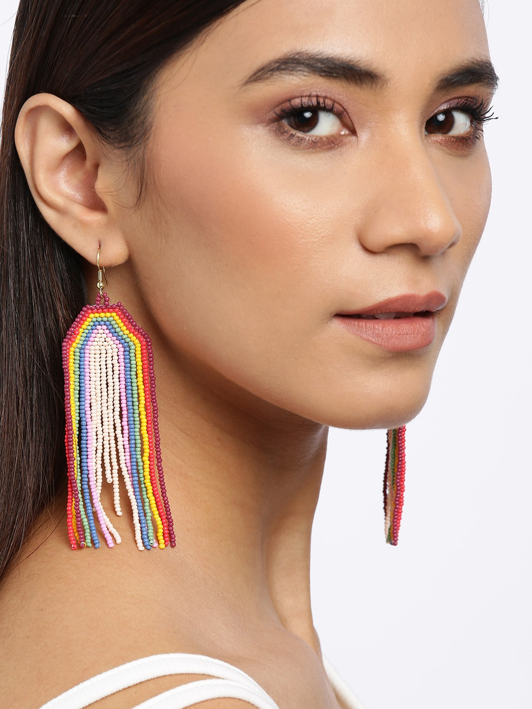 Blueberry multi beaded drop earring