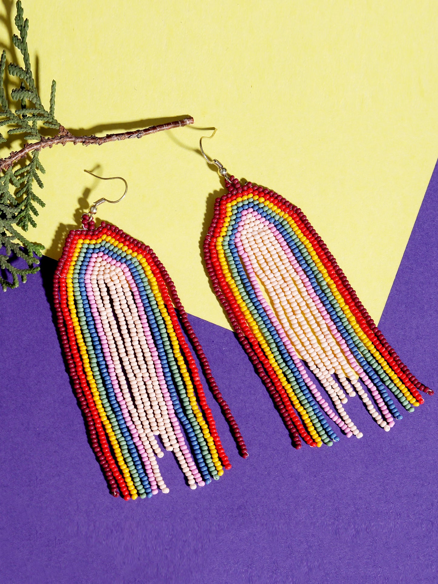 Blueberry multi beaded drop earring