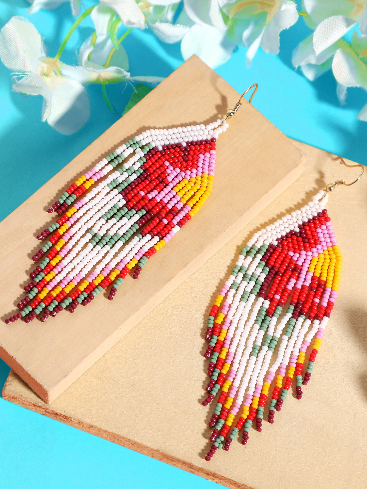 Blueberry multi beaded drop earring