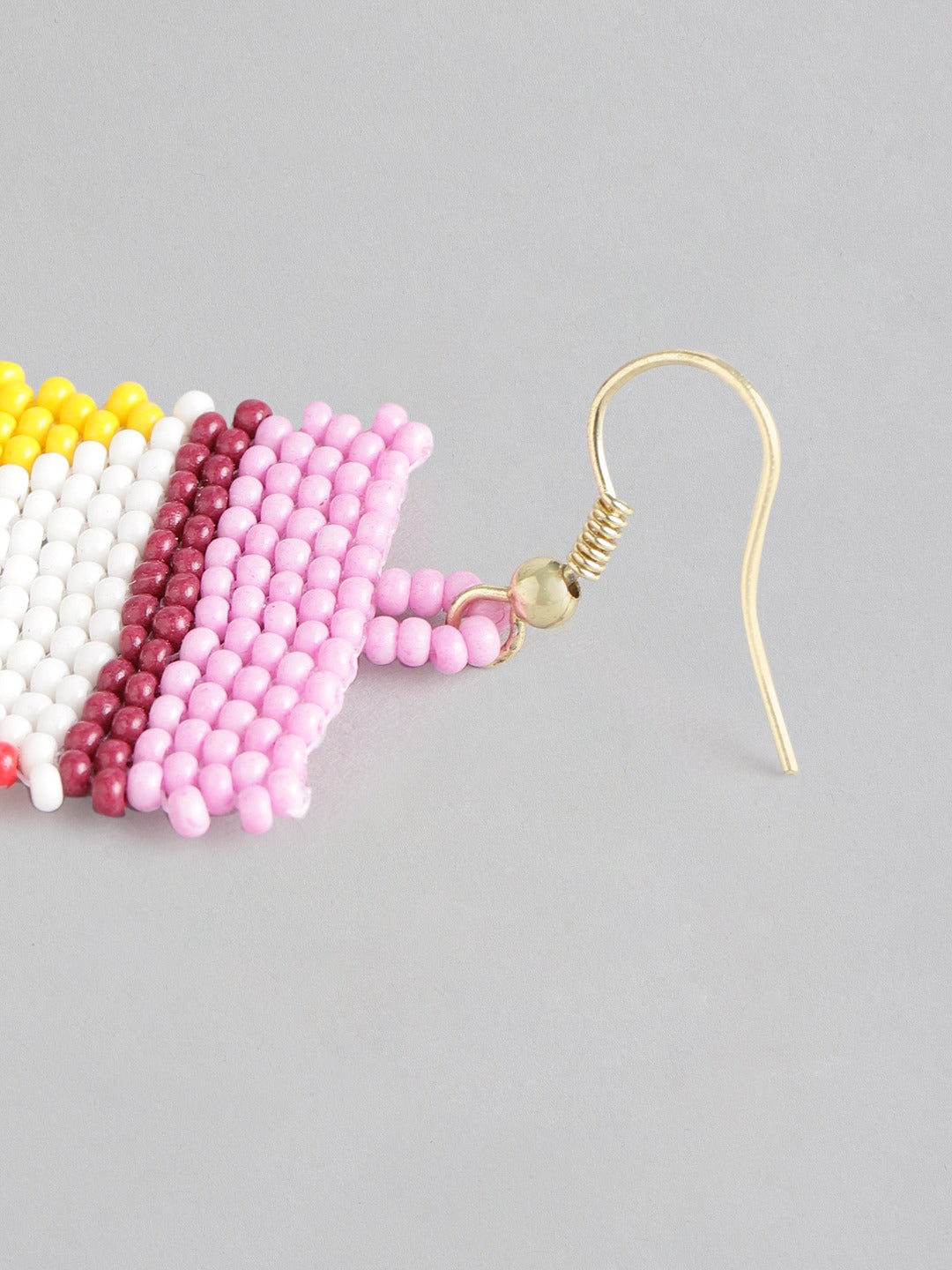Blueberry multi beaded tassel drop earring