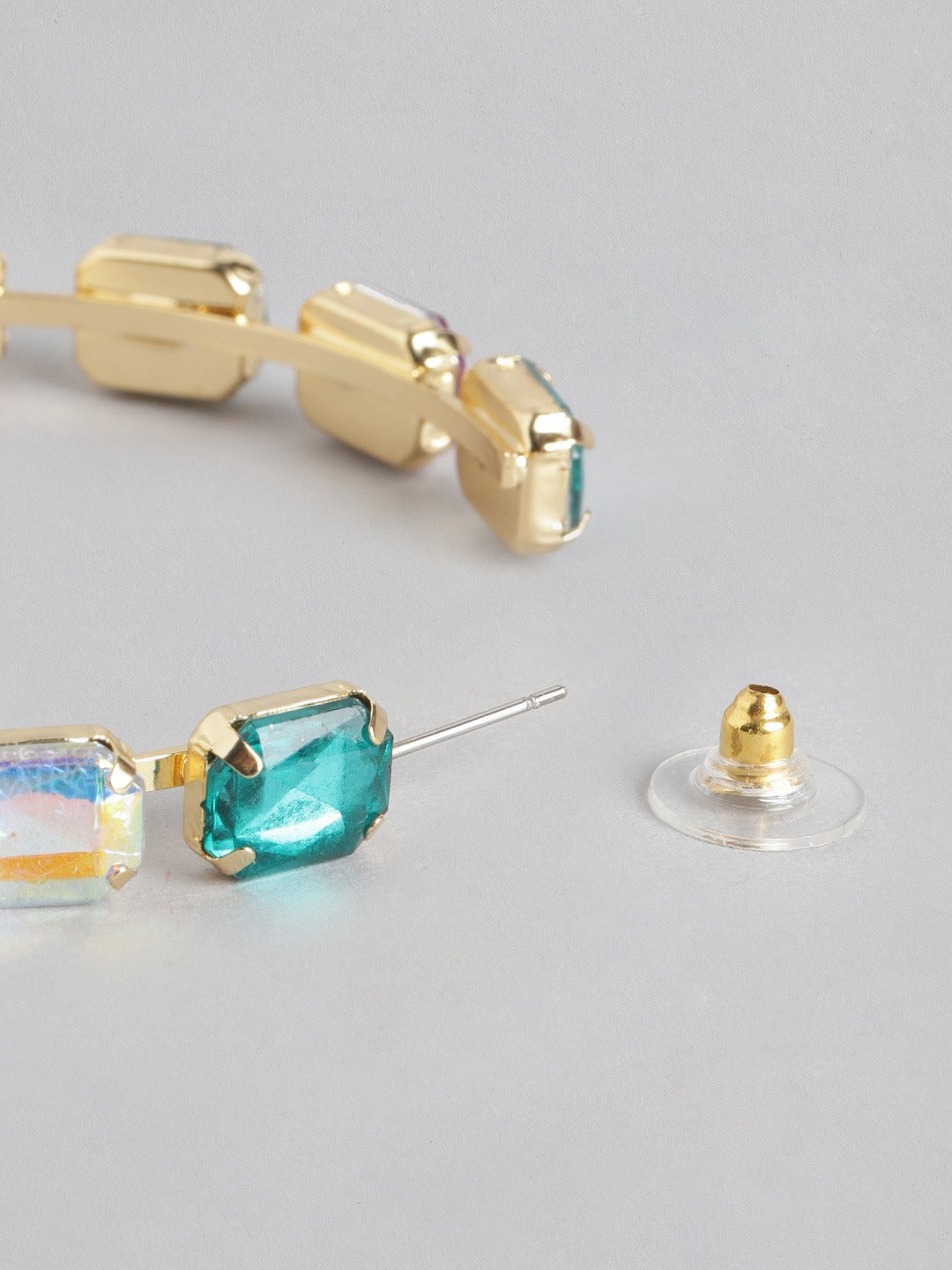 Blueberry multi stone embellished hoop earring
