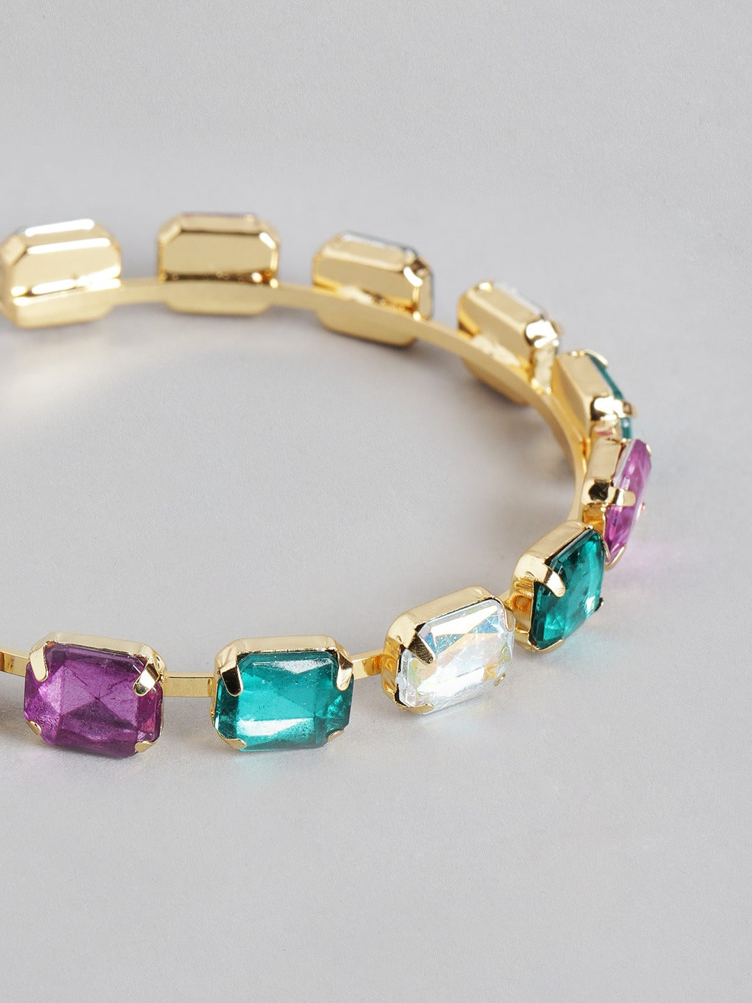Blueberry multi stone embellished hoop earring