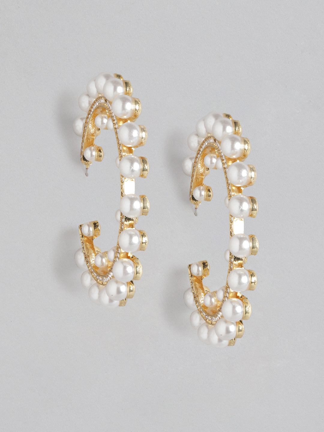 Blueberry Glitzy pearls hoop earrings
