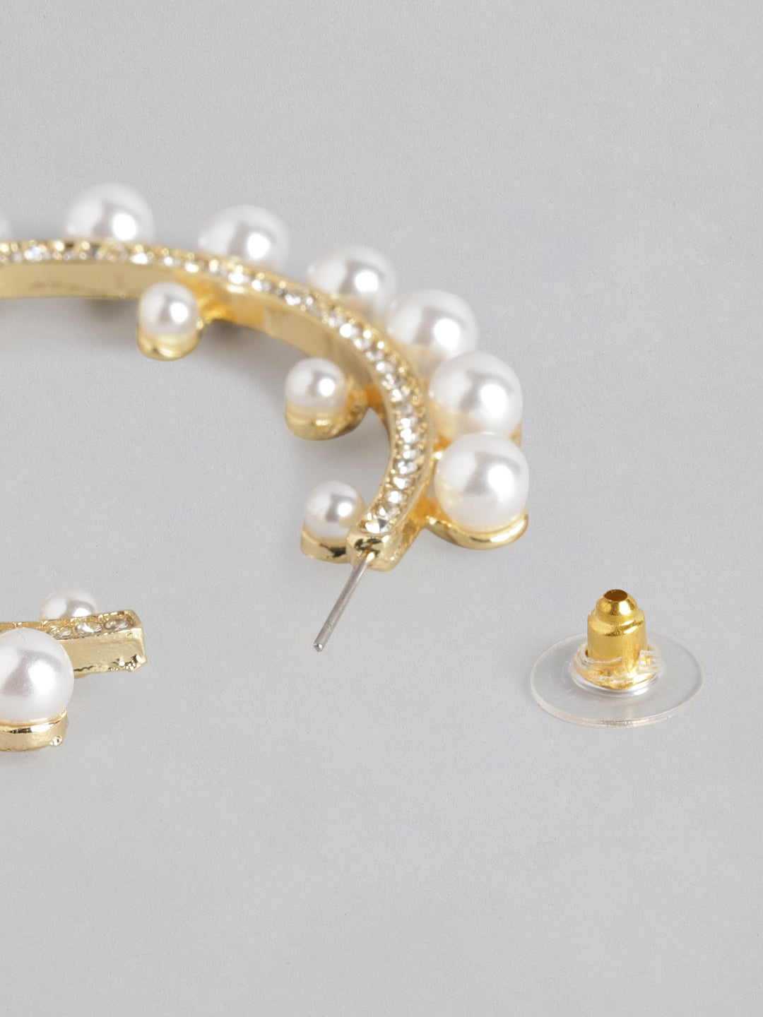Blueberry Glitzy pearls hoop earrings