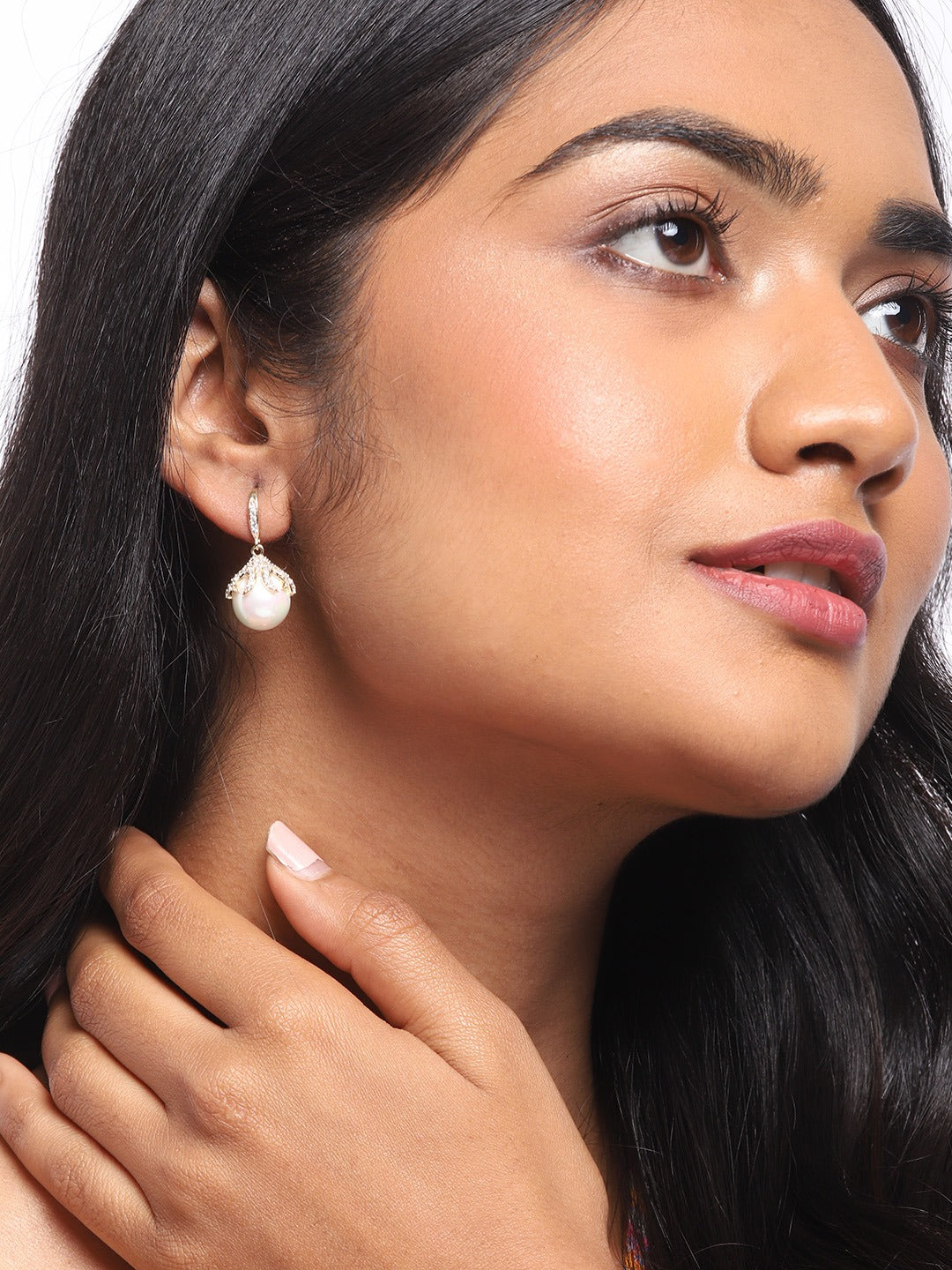 Blueberry Petra pearl drop earrings