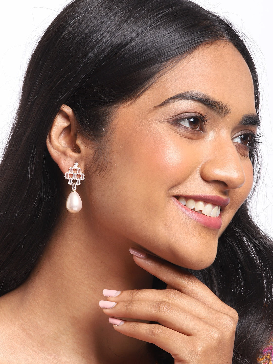 Blueberry Petra pearl drop earrings